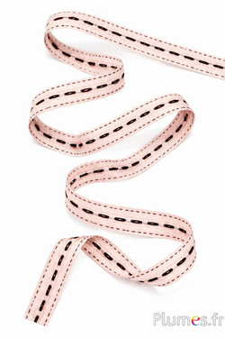 Nastro in raso - larghezza 12 mm - beige-bruno